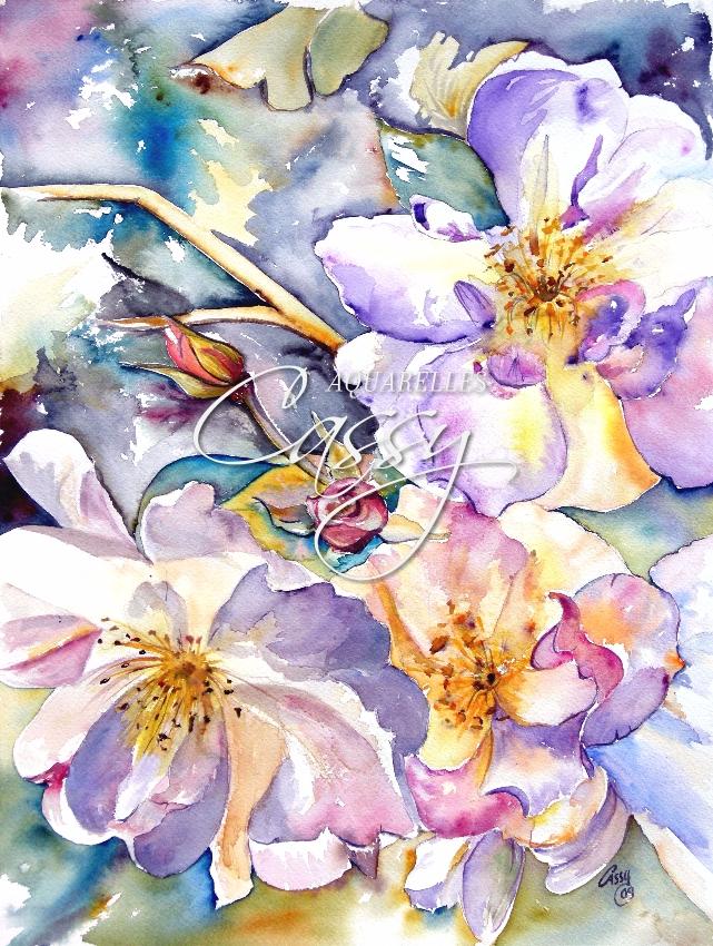 Les 3 Roses 41 cm X 31 cm